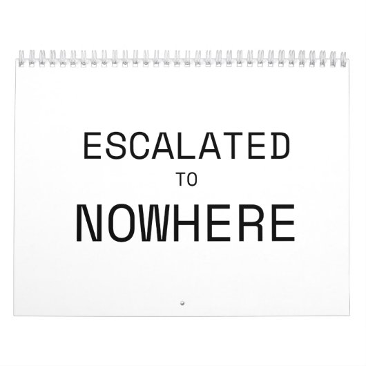 Eskaliert ins Nirgendwo Minimalistischer Typografi Kalender (Titelbild)