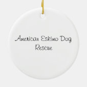 Eskie auf roter Verzierung Keramik Ornament (Hinten)