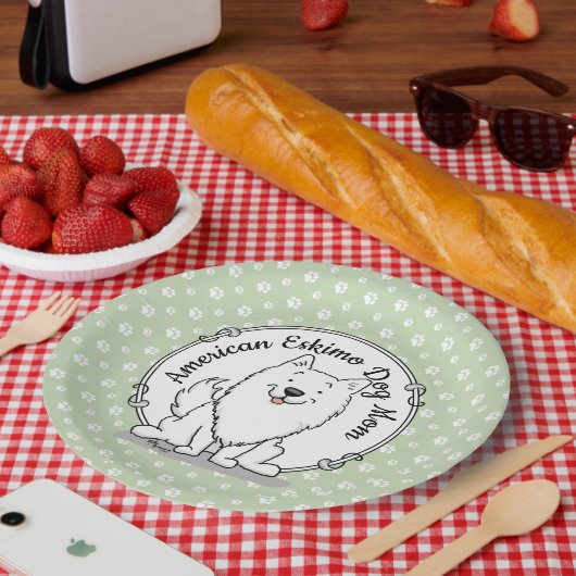 Eskie Mama - American Eskimo Dog Mama Niedlich Pappteller (Picknick)