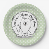 Eskie Mama - American Eskimo Dog Mama Niedlich Pappteller (Vorderseite)