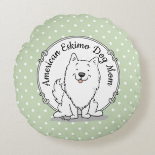Eskie Mama - American Eskimo Dog Mama Niedlich Rundes Kissen