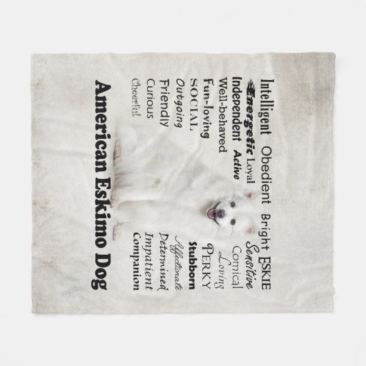 Eskie Merkmal-Fleece-Decke Fleecedecke (Vorderseite (Horizontal))