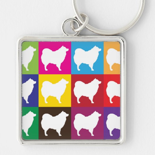 Eskie Schachbrett-Schlüsselanhänger Schlüsselanhänger (Vorne)