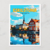 Eskilstuna Schweden Vintage Reise Illustration Postkarte (Vorderseite)