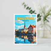 Eskilstuna Schweden Vintage Reise Illustration Postkarte (Stehend Vorderseite)