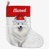Eskimo Dog Name Woof Großer Weihnachtsstrumpf (Vorderseite)