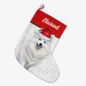 Eskimo Dog Name Woof Großer Weihnachtsstrumpf (Vorderansicht (hängend))