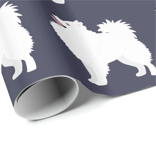 Eskimo Dog Rasse Silhouette Geschenkpapier (Rolleneckpunkt)
