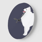 Eskimo Dog Rasse Silhouette Große Wanduhr (Winkel)