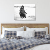 Eskimo Eisfischerei in Nome, Alaska Fotografie Leinwanddruck (Insitu (Schlafzimmer))