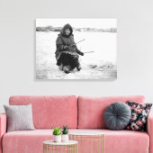 Eskimo Eisfischerei in Nome, Alaska Fotografie Leinwanddruck (Insitu (Wohnzimmer))