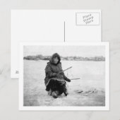 Eskimo Eisfischerei in Nome, Alaska Fotografie Postkarte (Vorne/Hinten)