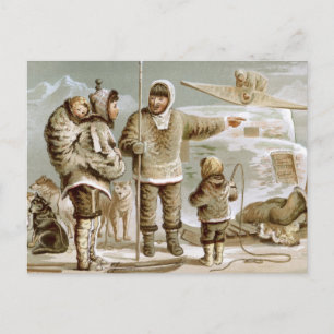 Eskimo Family Postkarte