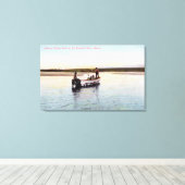Eskimo Fischerboot auf dem Fluss Leinwanddruck (Insitu (Holzboden))