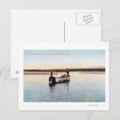 Eskimo Fischerboot auf dem Fluss Postkarte (Vorne/Hinten)
