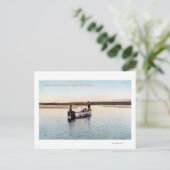 Eskimo Fischerboot auf dem Fluss Postkarte (Stehend Vorderseite)