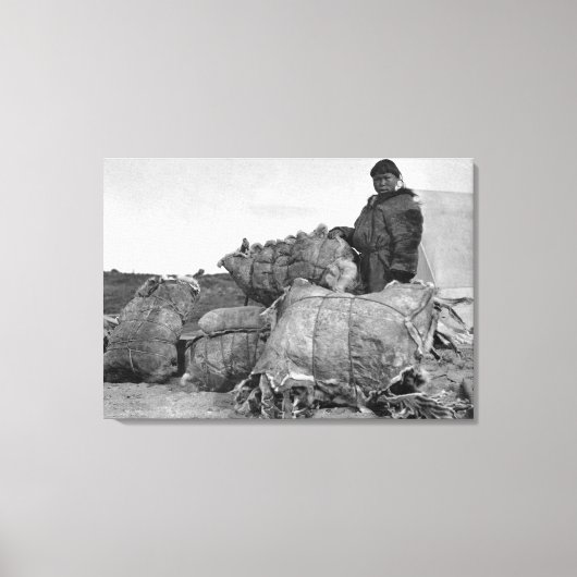 Eskimo Fur Händler in Nome, Alaska Fotograf Leinwanddruck (Vorderseite)