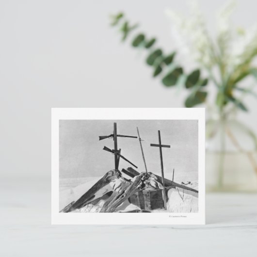 Eskimo Grave in Alaska Fotograf Postkarte (Stehend Vorderseite)