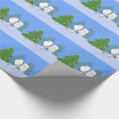 Eskimo-Hund dekoriert Weihnachtsbaum Geschenkpapier (Ecke)