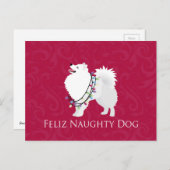 Eskimo Hund Feliz Naughty Hund Weihnachten (Vorne/Hinten)
