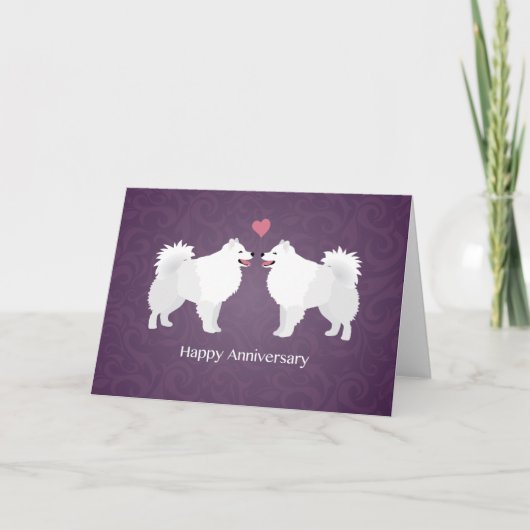 Eskimo Hund Hund Happy Anniversary Design Karte (Vorderseite)