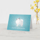 Eskimo Hund Hund Hund Happy Birthday Design Karte (Gelbe Blume)