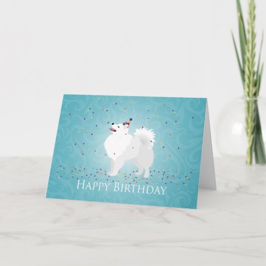 Eskimo Hund Hund Hund Happy Birthday Design Karte (Vorderseite)