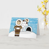 Eskimo & Iglu Card Karte (Gelbe Blume)