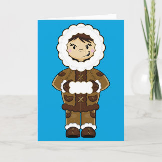 Eskimo (Inuit) Weihnachtskarte Feiertagskarte