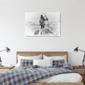 Eskimo Jäger mit Polarbärenfotografie Leinwanddruck (Insitu (Schlafzimmer))
