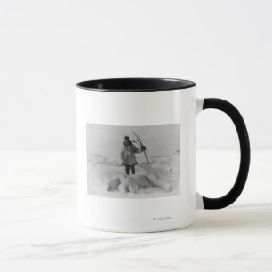 Eskimo Jäger mit Polarbärenfotografie Tasse