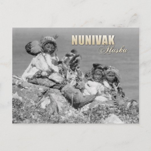 Eskimo Kinder in Kostümen, Nunivak, Alaska Postkarte (Vorderseite)