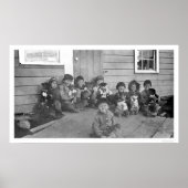 Eskimo Kinder und Welpen 1904 Poster (Vorne)
