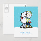 Eskimo Kisses Winter Postkarte (Vorne/Hinten)