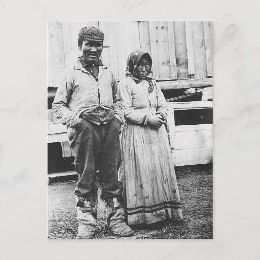 Eskimo-Paar Postkarte (Vorderseite)
