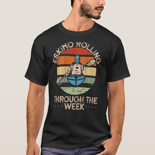 Eskimo Rolling Through The Week Backprint Canoe T-Shirt (Vorderseite)