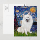 Eskimo Spitz 1 - Starry Night (Vert) Postkarte (Vorne/Hinten)