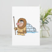 Eskimo und Iglu Einladung (Stehend Vorderseite)