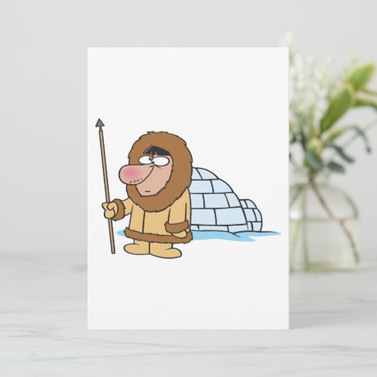 Eskimo und Iglu Einladung (Stehend Vorderseite)