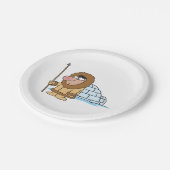 Eskimo und Iglu Pappteller (Schrägansicht)