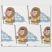 Eskimo und Iglu Wrapping Paper Geschenkpapier (Flach)