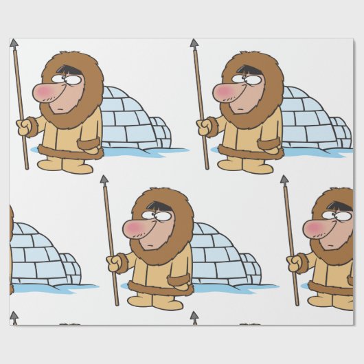Eskimo und Iglu Wrapping Paper Geschenkpapier (Flach)