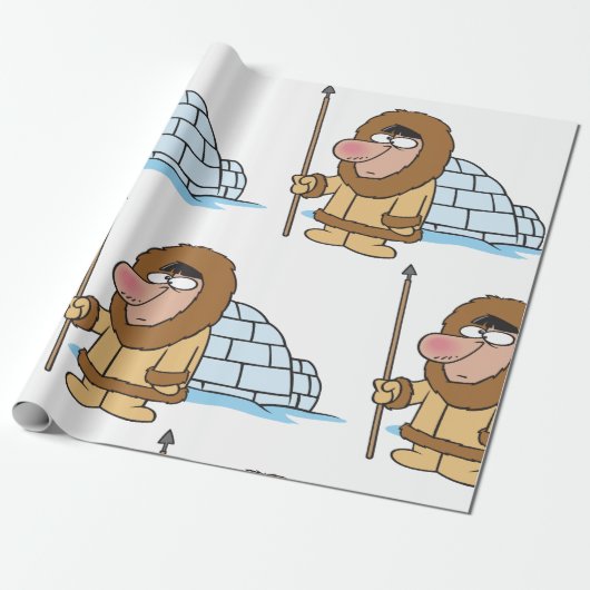 Eskimo und Iglu Wrapping Paper Geschenkpapier (Ungerollt)