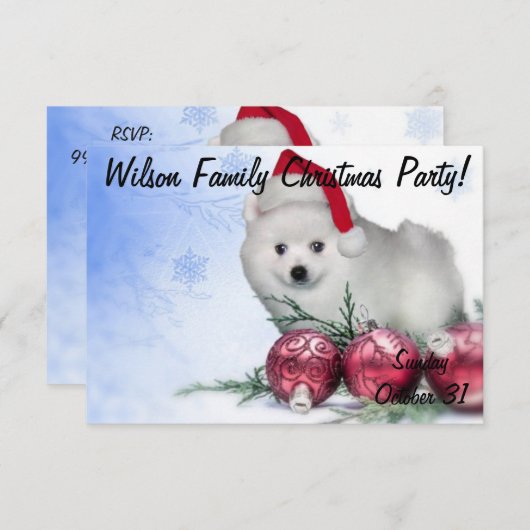 Eskimo-Welpe Einladung (Vorne/Hinten)