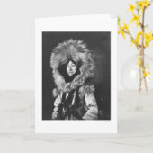 Eskimo Woman Wearing Fur Coat 1915 Karte (Gelbe Blume)