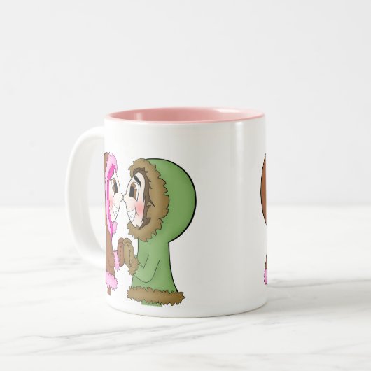 Eskimoküsse Zweifarbige Tasse (Vorderseite Links)