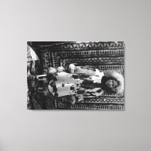 Eskimomädchen-tragende Pelz-Kleidung Alaska Leinwanddruck