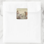 Eskimos, 1817 (Farbgravur) Quadratischer Aufkleber (Tasche)