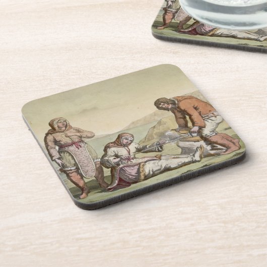 Eskimos, 1817 (Farbstich) Untersetzer (Linke Seite)