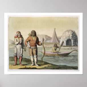 Eskimos an Hudson Bay, von 'Le Costume Ancien und Poster